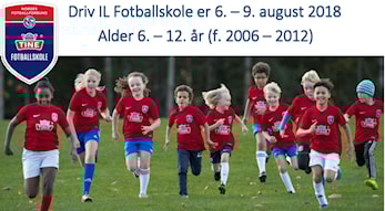 Tine Fotballskole 6. - 9. august 2018, NB Påmelding KUN via nytt system, deltager.no